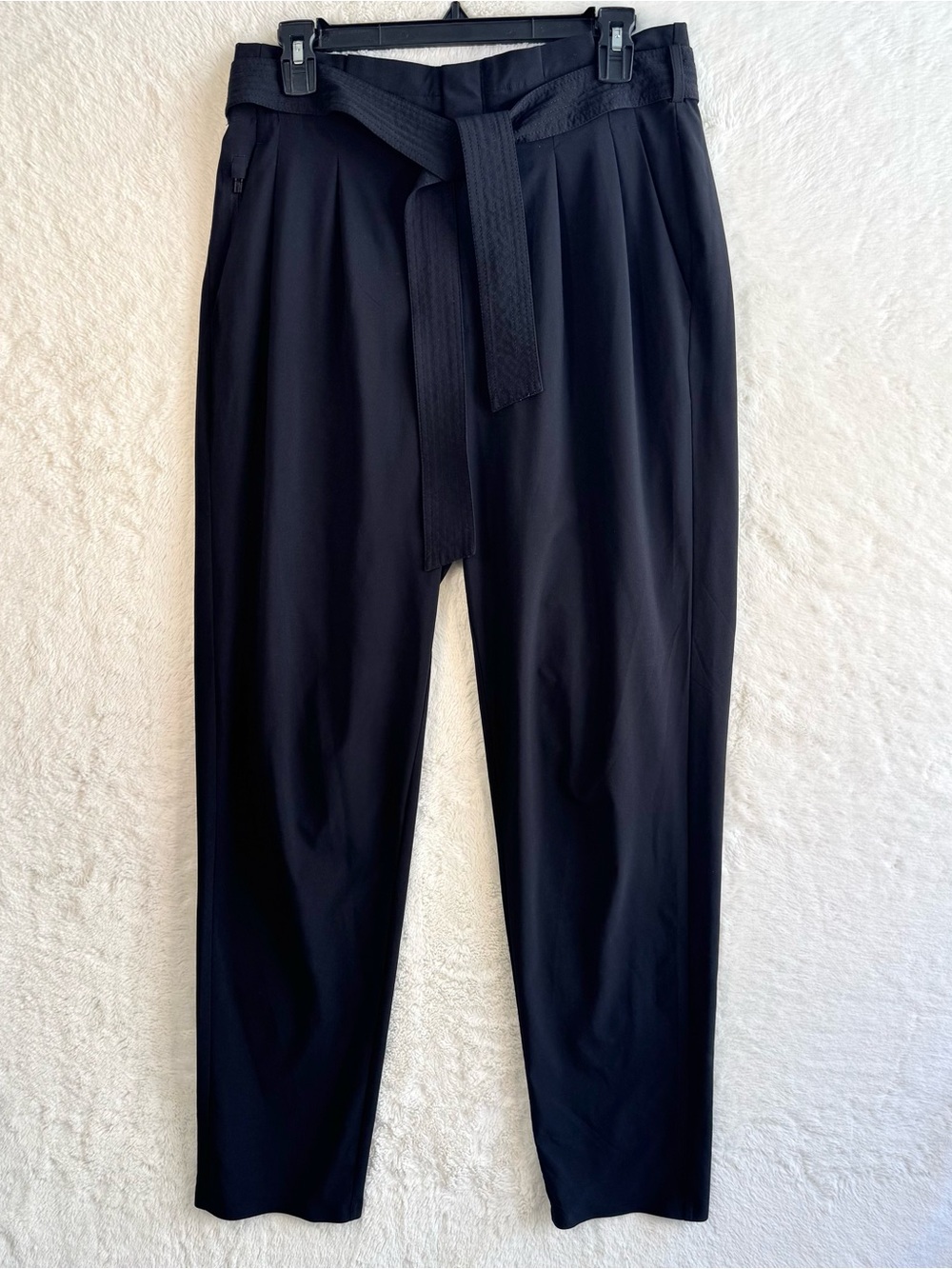 Athleta Skyline Pant II Women’s 6 Tall Black Pockets Belted Stretch Travel